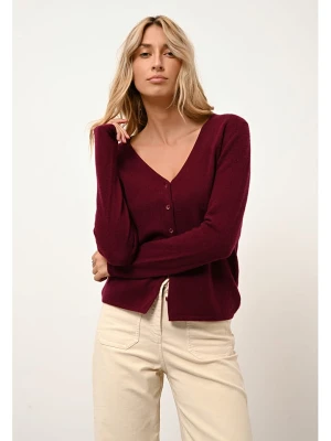 Just Cashmere Kaszmirowy kardigan "Norma" w kolorze bordowym rozmiar: L