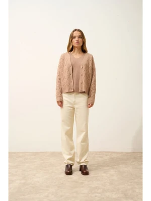 Just Cashmere Kaszmirowy kardigan w kolorze beżowym rozmiar: XL
