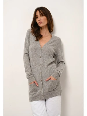 Just Cashmere Kaszmirowy kardigan w kolorze szarym rozmiar: XXL