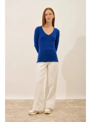 Just Cashmere Kaszmirowy sweter "Abby" w kolorze niebieskim rozmiar: XL