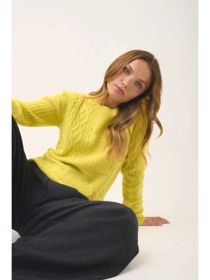 Just Cashmere Kaszmirowy sweter "Amala" w kolorze żółtym rozmiar: M