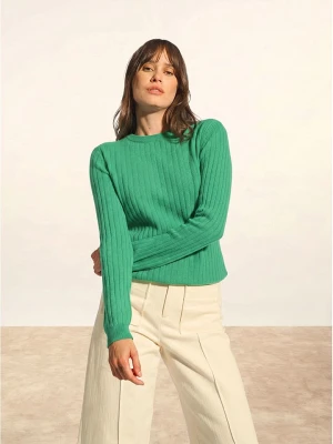 Just Cashmere Kaszmirowy sweter "Avana" w kolorze zielonym rozmiar: L