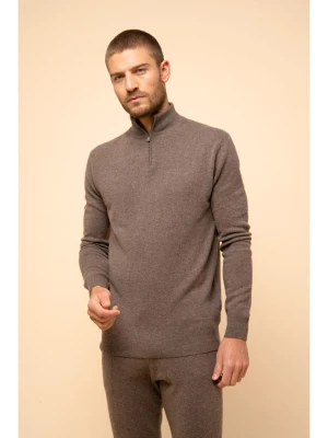 Just Cashmere Kaszmirowy sweter "Bradley" w kolorze szarobrązowym rozmiar: XL