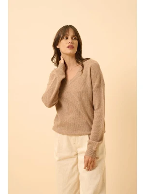 Just Cashmere Kaszmirowy sweter "Capucine" w kolorze beżowym rozmiar: S