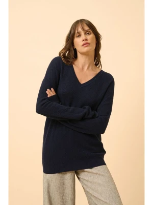 Just Cashmere Kaszmirowy sweter "Capucine" w kolorze granatowym rozmiar: L
