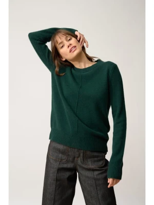Just Cashmere Kaszmirowy sweter "Emma" w kolorze ciemnozielonym rozmiar: M