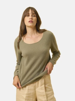 Just Cashmere Kaszmirowy sweter "Fiona" w kolorze khaki rozmiar: XXL