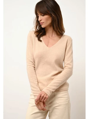 Just Cashmere Kaszmirowy sweter "Joan" w kolorze beżowym rozmiar: M