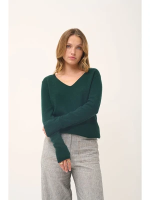 Just Cashmere Kaszmirowy sweter "Joan" w kolorze ciemnozielonym rozmiar: XL