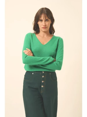 Just Cashmere Kaszmirowy sweter "Joan" w kolorze zielonym rozmiar: S