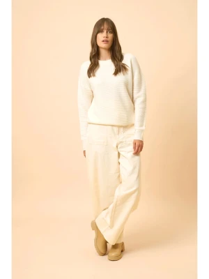 Just Cashmere Kaszmirowy sweter "Louna" w kolorze kremowym rozmiar: M