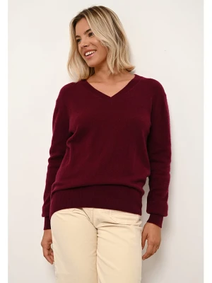 Just Cashmere Kaszmirowy sweter "Nora" w kolorze bordowym rozmiar: L