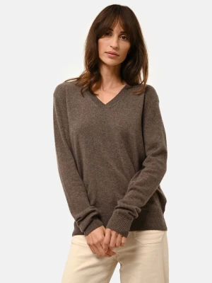Just Cashmere Kaszmirowy sweter "Nora" w kolorze brązowym rozmiar: L
