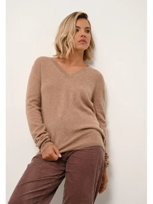 Just Cashmere Kaszmirowy sweter "Nora" w kolorze jasnobrązowym rozmiar: M