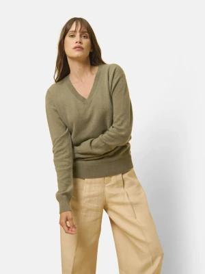 Just Cashmere Kaszmirowy sweter "Nora" w kolorze khaki rozmiar: XL