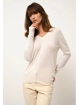 Just Cashmere Kaszmirowy sweter "Nora" w kolorze kremowym rozmiar: M