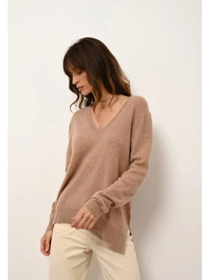 Just Cashmere Kaszmirowy sweter "Opal" w kolorze jasnobrązowym rozmiar: S