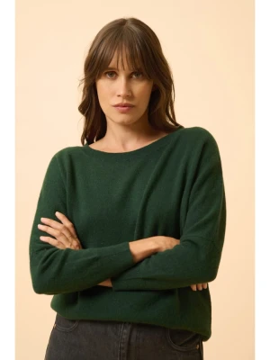 Just Cashmere Kaszmirowy sweter "Rebecca" w kolorze ciemnozielonym rozmiar: M