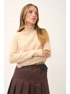 Just Cashmere Kaszmirowy sweter "Trila" w kolorze beżowym rozmiar: L
