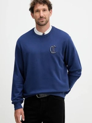 Just Cavalli bluza bawełniana męska kolor granatowy z aplikacją 79OAIT07 CF500