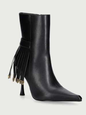 Just Cavalli botki damskie skórzane czarny