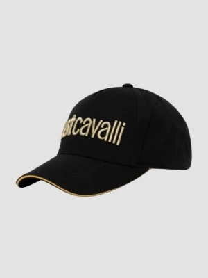 JUST CAVALLI Czarna czapka Logo Embroidery 3d Up