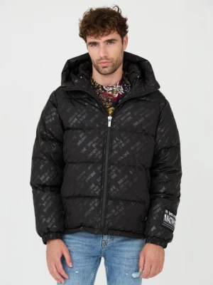 JUST CAVALLI Czarna męska kurtka R Print Logo, Rozmiar 50