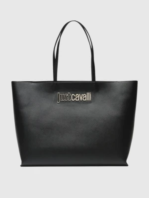 JUST CAVALLI Czarna shopperka Range Metal Lettering