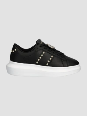 JUST CAVALLI Czarne skórzane sneakersy FONDO URSA DIS. 3, Rozmiar 40