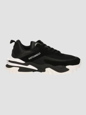 JUST CAVALLI Czarne sneakersy FONDO GRUT DIS. 4, Rozmiar 45
