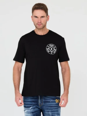 JUST CAVALLI Czarny męski t-shirt Fiche, Rozmiar S