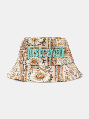 Just Cavalli kapelusz bucket damski bawełniany beżowy