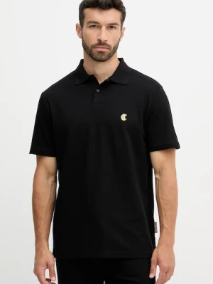 Just Cavalli polo bawełniane męski kolor czarny gładki 79OAGT06 CJ506