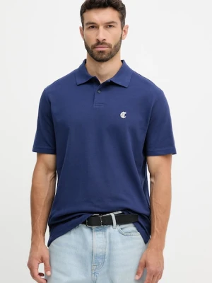 Just Cavalli polo bawełniane męski kolor granatowy gładki 79OAGT06 CJ506