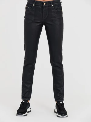 JUST CAVALLI Skinny Czarne damskie jeansy z połyskiem, Rozmiar 29