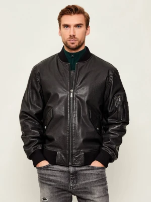 Just Cavalli Skórzana kurtka bomber | Regular Fit