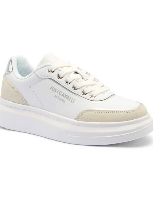 Just Cavalli Skórzane sneakersy | zamsz
