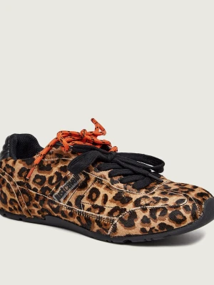 Just Cavalli Skórzane sneakersy brązowy