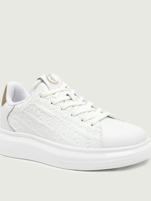 Just Cavalli Skórzane sneakersy DIS. 4 | zamsz biały