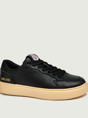 Just Cavalli Skórzane sneakersy Fondo New Minimal Dis. E04 czarny