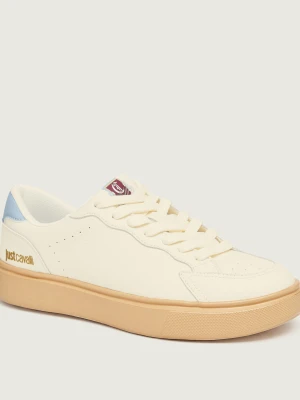Just Cavalli Skórzane sneakersy Fondo New Minimal Dis. E04 kremowy