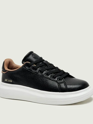 Just Cavalli Skórzane sneakersy Fondo Ursa Dis. 3 czarny