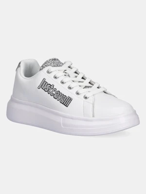 Just Cavalli sneakersy skórzane damskie kolor biały 79RA3SB3ZPB46003