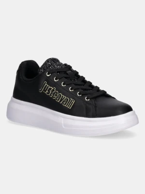 Just Cavalli sneakersy skórzane damskie kolor czarny 79RA3SB3ZPB46899
