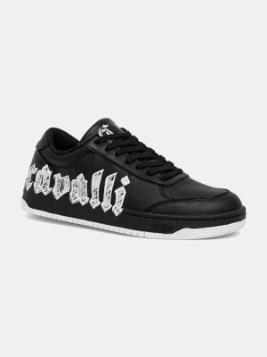 Just Cavalli sneakersy skórzane męskie kolor czarny 79QA3SM5ZP397899