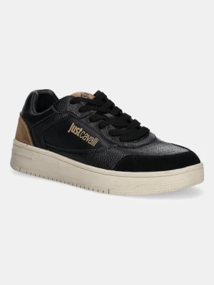 Just Cavalli sneakersy skórzane męskie kolor czarny 79QA3SM8ZPB67899
