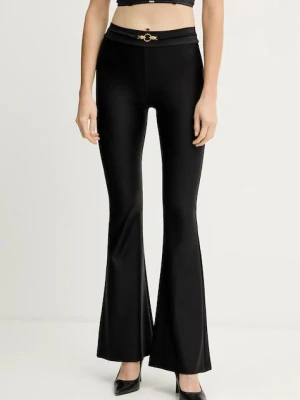 Just Cavalli spodnie damskie kolor czarny dzwony high waist 79PAC1C1 J0108