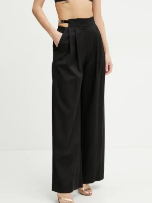 Just Cavalli spodnie damskie kolor czarny szerokie high waist 78PAA116 N0463