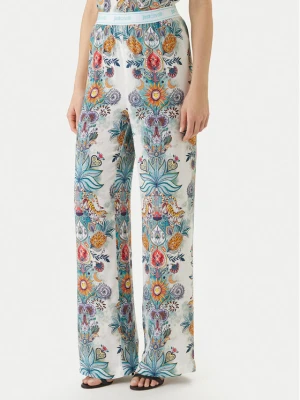 Just Cavalli Spodnie materiałowe 80PAA120 NS837 Błękitny Wide Leg Niebieski jasny