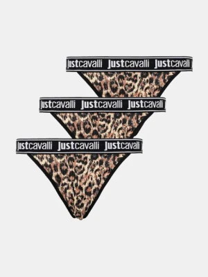 Zdjęcie produktu Just Cavalli stringi 3-pack kolor brązowy 78PAJU01 CJUT3